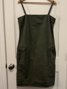 VTG y2k Polo Jeans Co. Ralph Lauren Army Green Cargo Mini Dress 12